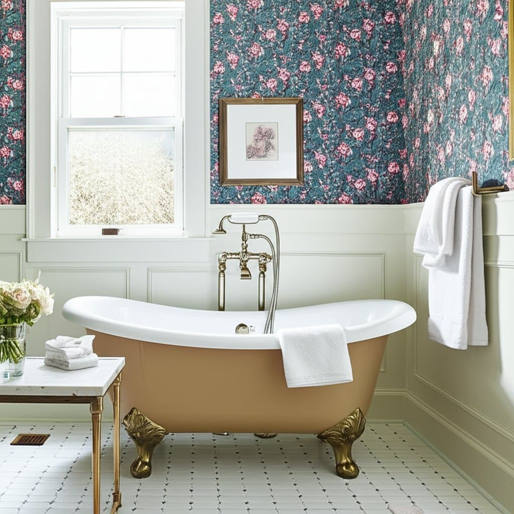 Image for Vintage Charm Meets Modern Luxury in Grandmillennial Baths