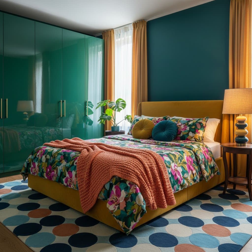 Featured image for Bold Colors Transform Flat Bedrooms Into Joyful Spaces