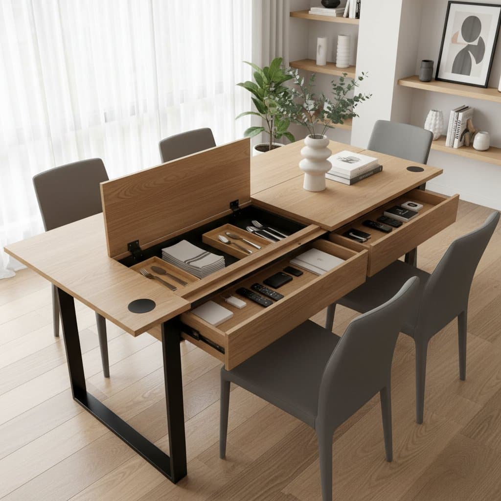 Image for Hidden Storage Dining Tables Redefine Multifunctional Living