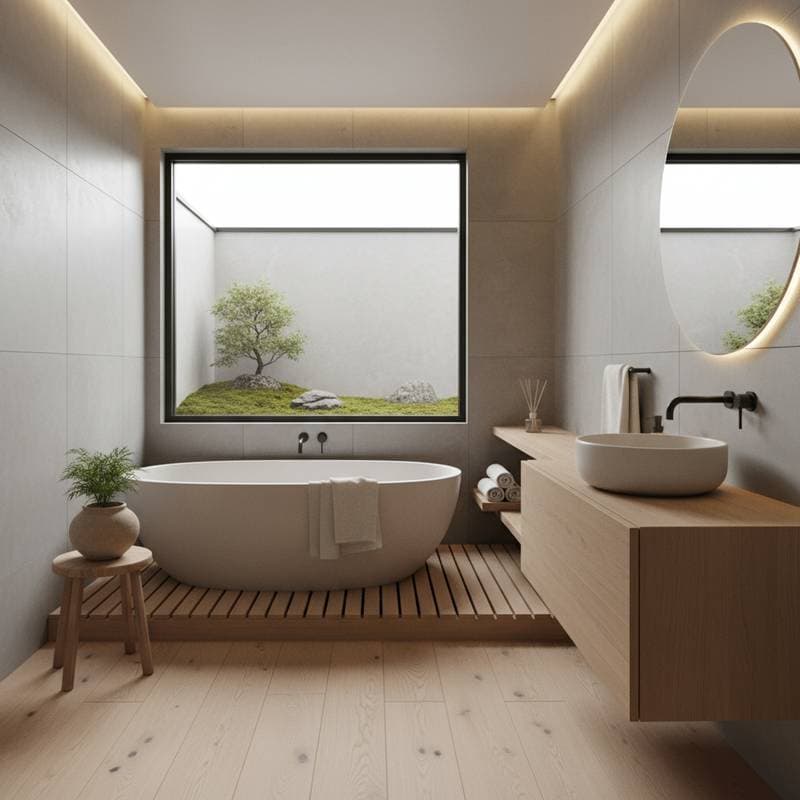 Featured image for Japandi Baths Blend Minimalism with Warmth