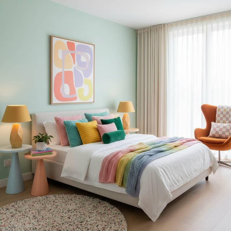 Image for Color Experiments That Turned My Beige Bedroom Joyful