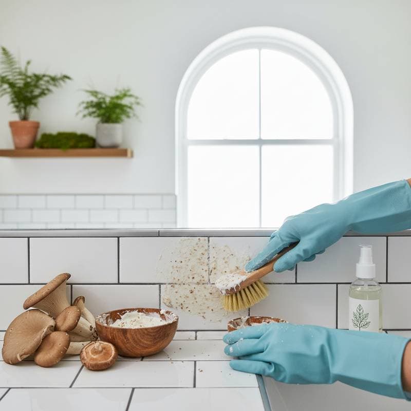 Image for The Viral Mushroom Trick for Eco Grout Cleaning