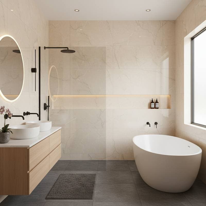 Image for Groutless Tiles End Bathroom Scrubbing for Good