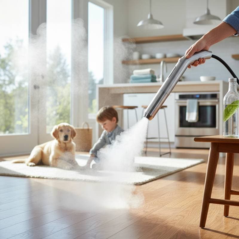 Image for Steam Cleaning Replaces Chemical Products Safely