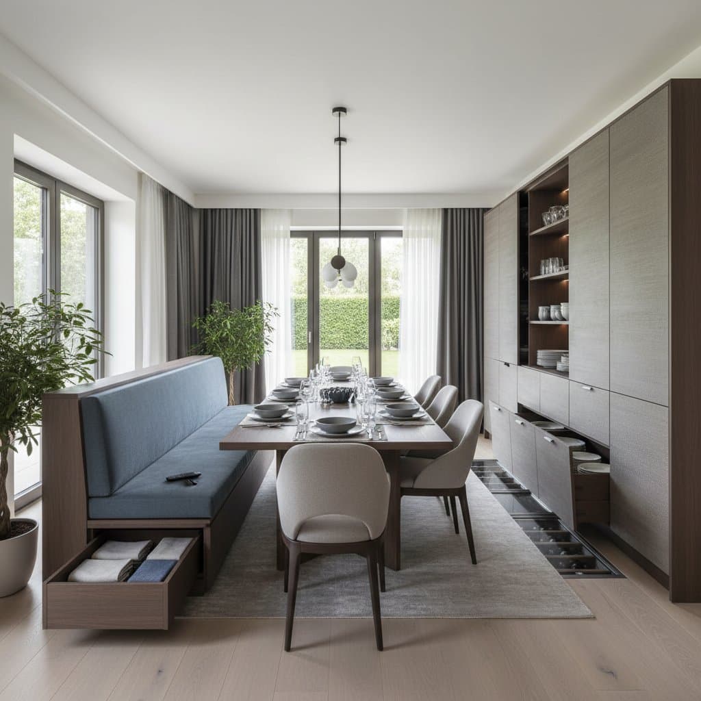 Image for Hidden Compartments Transform Cluttered Dining Rooms