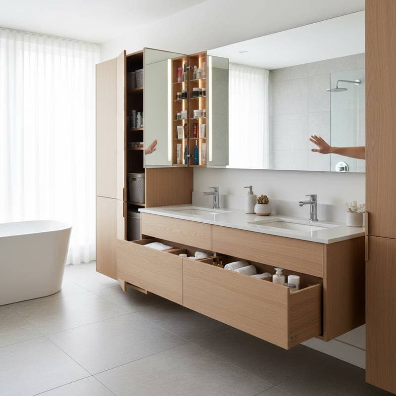 Image for Hidden Storage Solved My Bathroom Chaos Problem