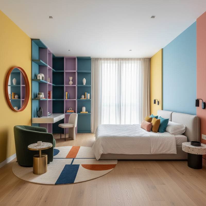 Image for Color-Blocking Bedrooms That Boost Your Mood Daily