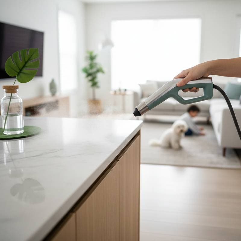 Image for Steam Cleaning Kills Germs Without Toxic Residue