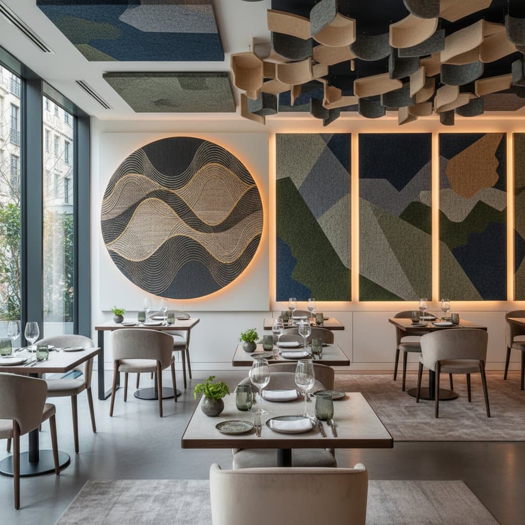 Image for Artistic Acoustic Panels Turn Noisy Dining Serene