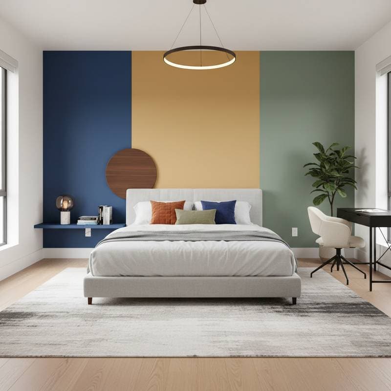 Featured image for Color-Blocking Creates Mood Zones in Modern Bedrooms