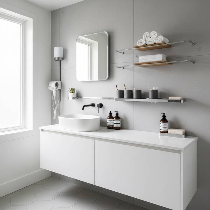 Featured image for Magnetic Walls Tame Clutter in Tiny Bathrooms