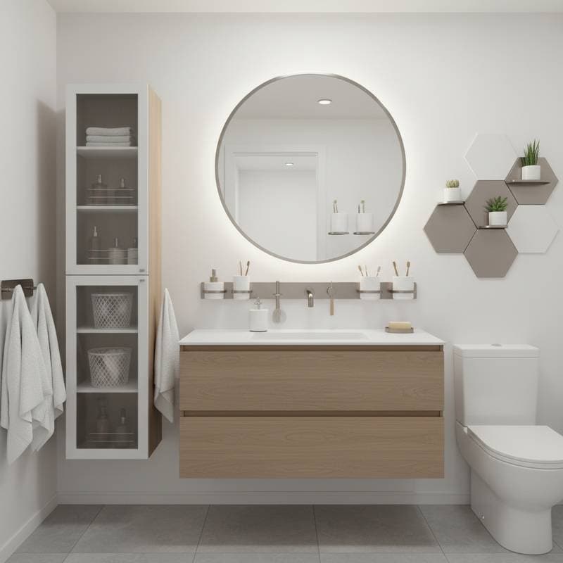 Image for Magnetic Storage Solves Small Bathroom Clutter