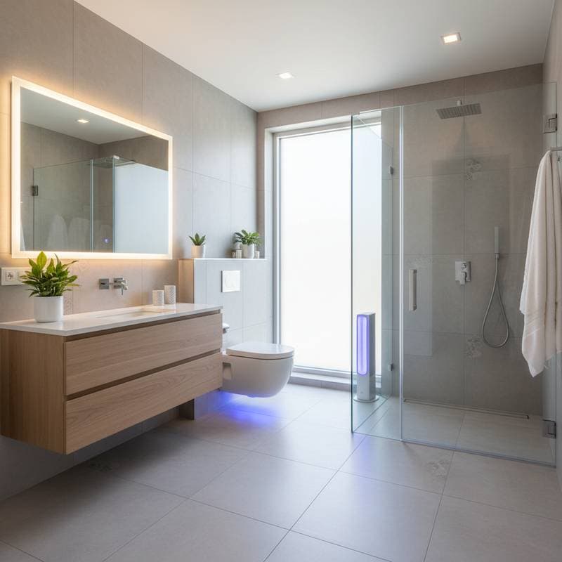 Image for UV-C Light Fixtures End Bathroom Cleaning Forever