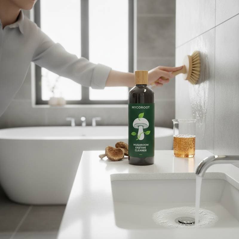 Featured image for Mushroom Enzymes Replace Harsh Bathroom Chemicals