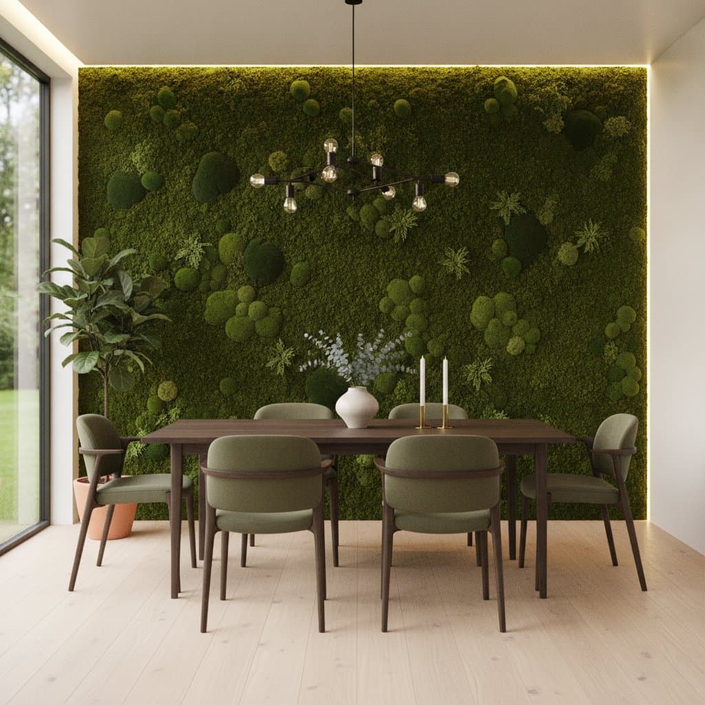Image for Moss Walls Turn Dining Rooms Into Natural Retreats