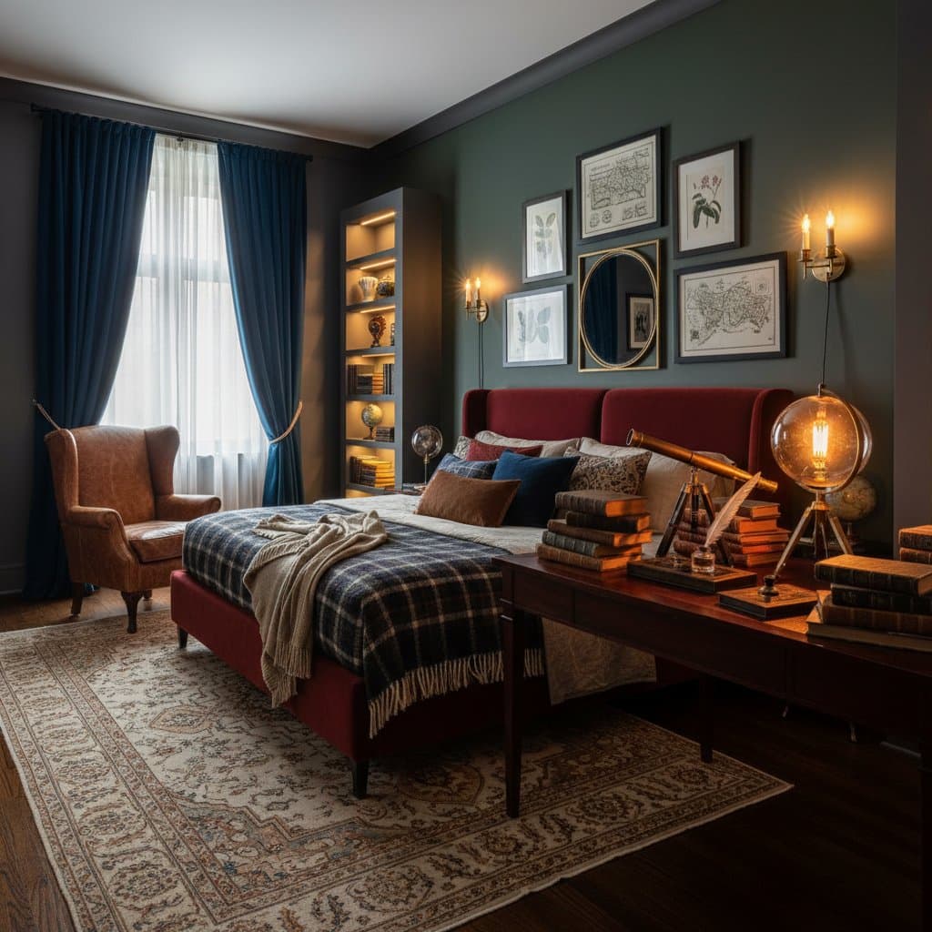 Featured image for Dark Academia Bedrooms Transform Chaos Into Cozy Drama