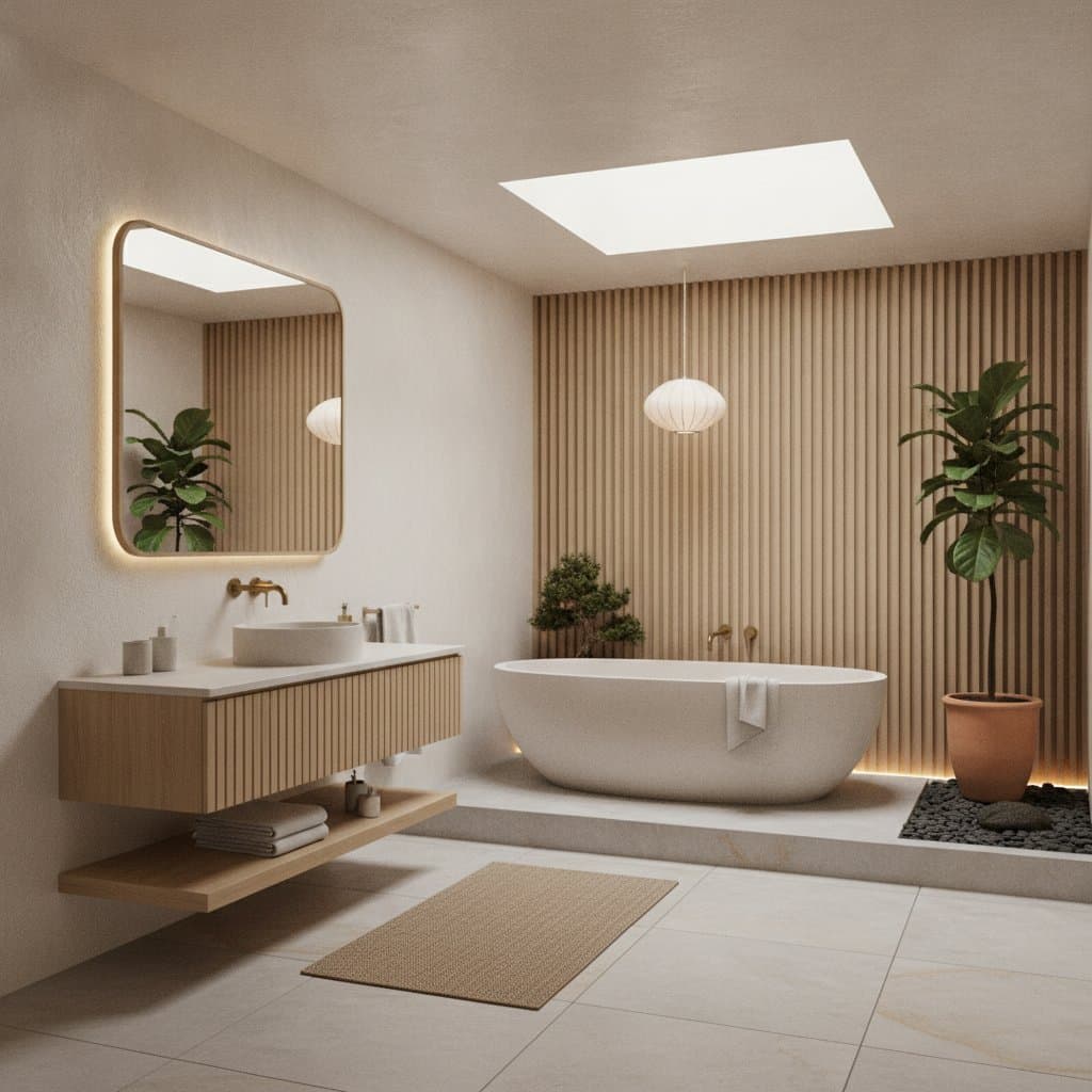 Featured image for Japandi Bathrooms Blend Zen With Minimalist Style